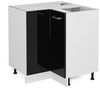 Eckunterschrank R-Line Schwarz Hochglanz 75.6 cm ohne Arbeitsplatte Vicco Bild 4