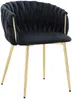 Vente-unique - ELEGANO Stuhl SamtStoff Schwarz - B 59 cm x H 74 cm x L 57 cm Bild 4