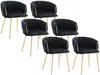 Vente-unique - ELEGANO Stuhl SamtStoff Schwarz - B 59 cm x H 74 cm x L 57 cm Bild 2