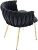 Vente-unique - ELEGANO Stuhl SamtStoff Schwarz - B 59 cm x H 74 cm x L 57 cm Bild 5