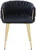 Vente-unique - ELEGANO Stuhl SamtStoff Schwarz - B 59 cm x H 74 cm x L 57 cm Bild 3