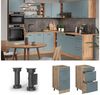 Küchenunterschrank R-Line Blau-Grau 40 cm mit Schubladen, ohne Arbeitsplatte Vicco Bild 2