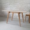 Ragaba rechteckiger ausziehbarer Tisch, MDF & Massives Eschenholz, 90x65 cm, Braun Beige Bild 4