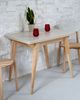 Ragaba rechteckiger ausziehbarer Tisch, MDF & Massives Eschenholz, 90x65 cm, Braun Beige Bild 3