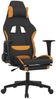Gaming-Stuhl mit Fußstütze Drehbar Schwarz und Dunkelgelb Stoff, Drehbar [345505] Bild 2