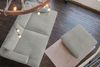 KAWOLA Big Sofa MADELINE Cord hellgrau mit Hocker und 4 Zierkissen 85 x 170 x 290 cm Bild 5