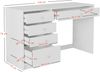 Merax Schreibtisch, schlichter Kinderschreibtisch, zeitloser Computertisch/Dressingtable, mit 5 Aufbewahrungsschubläden, rosa Keramikgriffen, für jedes Alter geeignet, weiß Bild 4