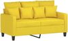 vidaXL 2-tlg. Sofagarnitur mit Kissen Hellgelb Stoff 3201653 Bild 3