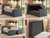 Bett mit Matratze, Boxspringbhett TILIANO DUO 90, Einzelbett 90 x 200 cm, Multipocket-Matratze 7-Zonen-Taschenfederkern - Grau Cordstoff - H4 - Links - Topper Visco Bild 2