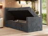 Bett mit Matratze, Boxspringbhett TILIANO DUO 90, Einzelbett 90 x 200 cm, Multipocket-Matratze 7-Zonen-Taschenfederkern - Grau Cordstoff - H4 - Links - Topper Visco Bild 3