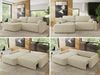 Ecksofa, L-förmiges, lose Kissen, DL-Schlaffunktion, (H 100 x T 187 x B 273 cm) - CUBO L - Struktur Creme - linke Seite Bild 2