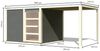 Gartenhaus Qubic 2 - 276x276 cm plus Anbaudach 2,40m, 19 mm Holz terragrau, Karibu Bild 2