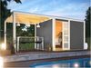 Gartenhaus Qubic 2 - 276x276 cm plus Anbaudach 2,40m, 19 mm Holz terragrau, Karibu Bild 4