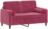 vidaXL 2-Sitzer-Sofa mit Zierkissen Weinrot 120 cm Samt 3200875 Bild 4