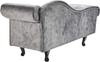 Rechtsseitige Chaiselongue LATTES II Samtstoff Grau mit Kissen Bild 5