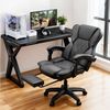 oyajia Bürostuhl Ergonomisch,mit Fußstütze, 135° neigbar (Drehstuhl aus PU leder, Belastbarkeit bis 150 kg), Schreibstuhl Höhenverstellbar, für Wohnzimmer, Büro Bild 2