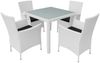 vidaXL 5-tlg. Garten-Essgruppe Poly Rattan Cremeweiß 42502 Bild 2