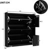 Vielseitiger Kipp-Schuhschrank mit 3 Klappschubladen, Stauraum-Eingangsorganizer mit Schublade, Freistehendes Schuhregal mit herunterklappbarer Sitzbank für den Flur, Schwarz, 119*24*122 Bild 3