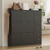 Vielseitiger Kipp-Schuhschrank mit 3 Klappschubladen, Stauraum-Eingangsorganizer mit Schublade, Freistehendes Schuhregal mit herunterklappbarer Sitzbank für den Flur, Schwarz, 119*24*122 Bild 4