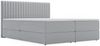 GRAINGOLD Marbella Doppelbett 140x200,Boxspringbett mit Kopfteil und Bettkästen, Velour-Stoff, Hellgrau Bild 2