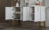 Modernes Sideboard, 3 Türen, weiß/gold, verstellbare Regale, 138x40x80,5 cm Bild 4