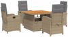 vidaXL 5-tlg. Garten-Essgruppe mit Kissen Beige Poly Rattan 3277366 Bild 2