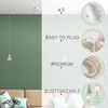 HOOPZI - Pendelleuchte - Hang 2 Flammig - 2,5m Textilkabel Seil - 2 X E27 Fassung - Vintage Retro natur mit weißer Fassung Bild 3