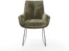 Esszimmerstuhl Clea-Flex Chenille Olive Kufengestell Schwarz Bild 2