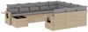 vidaXL 11-tlg. Garten-Sofagarnitur mit Kissen Beige Poly Rattan 3253066 Bild 2