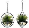 DanDiBo 2er Set Blumenampel Innen Metall Wand Hängepflanzen 53 cm 96087 M mit Topf Silber Pflanzenhänger Blumenhänger Topfhänger Blumen Blumentopfhänger Hängetopf Bild 4