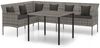 vidaXL 2-tlg. Garten-Essgruppe mit Kissen Grau Poly Rattan 362339 Bild 2