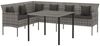 vidaXL 2-tlg. Garten-Essgruppe mit Kissen Grau Poly Rattan 362339 Bild 3
