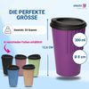 elasto Coffee-to-go-Becher Kaffeebecher 300 ml Trinkbecher mit Deckel und Riffel-Optik, Made in Germany, BPA-frei, 100% recyclebar, Heißgetränke, Teebecher Bild 4