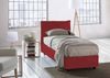 Dmora Alto Einzelbett, Bettkasten mit Stoffbezug, 100 % Made in Italy, Öffnung vorne, geeignet für Matratze 80x190 cm, Rot Bild 2