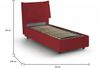 Dmora Alto Einzelbett, Bettkasten mit Stoffbezug, 100 % Made in Italy, Öffnung vorne, geeignet für Matratze 80x190 cm, Rot Bild 3