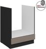 Küchen Herdunterschrank 60 cm Küche ARIA Sandgrau ultra matt + Schwarz matt, hochwertige Fronten mit Anti Fingerprint Beschichtung Küchenzeile Küchenblock Bild 5