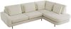 CALENO L-Form Ecksofa 317x225 cm, Massivholz-Rahmen & Wellenfedern, Sitzhöhe 51 cm, modernes Polstersofa rückenecht bezogen & freistehend - Creme Schenille glatt - Rechts Seite Bild 5