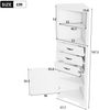 Flieks Eckschrank Bad 57.5 x 46 x 167.5 cm, hoher Badezimmerschrank mit 3 Schubladen, Türfach, offenen Fächern, verstellbaren Böden, weiß Bild 5