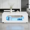 Merax Couchtisch hochglanz Sofatisch Beistelltisch mit LED-Beleuchtung & APP Steuerung (1-St), Wohnzimmertisch mit Stauraum und Kabelmanagement, 100x50x35cm Bild 2