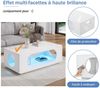 Merax Couchtisch hochglanz Sofatisch Beistelltisch mit LED-Beleuchtung & APP Steuerung (1-St), Wohnzimmertisch mit Stauraum und Kabelmanagement, 100x50x35cm Bild 4