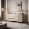 ALLHOUSE24 Kommode MIRACLE Sideboard Sandbeige mit Rillenfronten und abgerundeten Seiten (1x Kommode), Breite 180 cm Bild 2