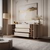 ALLHOUSE24 Kommode MIRACLE Sideboard Sandbeige mit Rillenfronten und abgerundeten Seiten (1x Kommode), Breite 180 cm Bild 3
