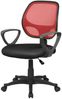 Dmora Stuhl mit Rädern Filiberta, Mesh-Arbeitsstuhl mit Armlehnen, ergonomischer Bürositz, 56x57h88/100 cm, Schwarz und Rot Bild 2