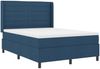 vidaXL Boxspringbett mit Matratze mit Kopfteil Blau 200 x 140 cm Stoff 3341587 Bild 4