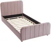 Vente-unique - ROGADI Bett SamtStoff Puderrosa - B 201 cm x H 80 cm x L 97 cm Bild 2