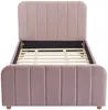 Vente-unique - ROGADI Bett SamtStoff Puderrosa - B 201 cm x H 80 cm x L 97 cm Bild 3