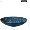 Modernes Vintage Geschirr Set für 2 Personen in maurischem Design, 8-teiliges Tafelservice mit Tellern und Schalen aus hochwertiger Keramik; Blau Bild 2