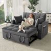 Schlafsofa Samt 3-in-1 verstellbar, 137x76.5x83 cm – Zweisitzer mit ausziehbarer Liege & Getränkehaltern Bild 4