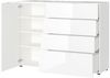 Sideboard Owingen / Oakland, Glas, Holzwerkstoff, Weiß, 134 x 102 x 42 cm Bild 2