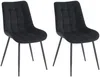 Vente-unique - OLLUA Stuhl StoffSamt Schwarz - B 60 cm x H 87 cm x L 49,5 cm Bild 2